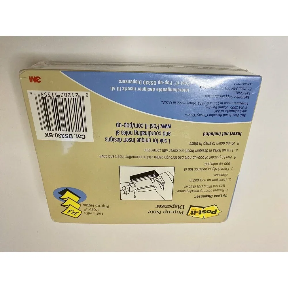 Post-it Clear Top Pop-up Note Dispenser for 3 x 3 Self-Stick Notes‎ Black/Clear